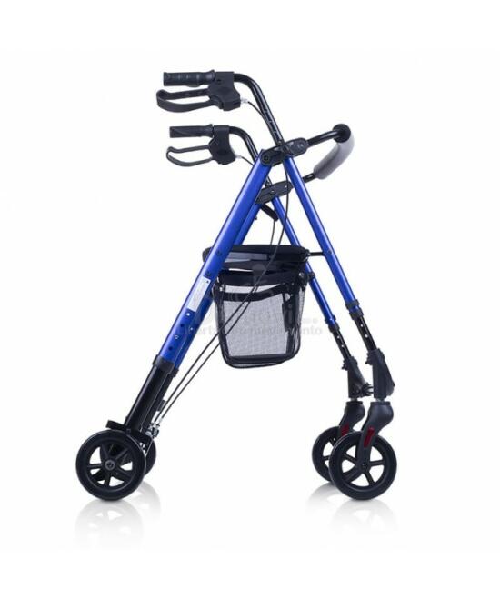 Rollator CR04 azul freno maneta vista lateral.jpg