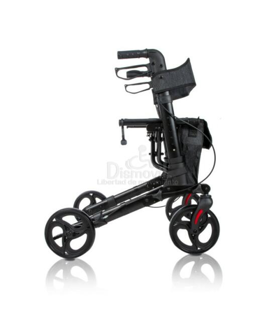 Rollator Magnum plegado negro vista lateral.jpg