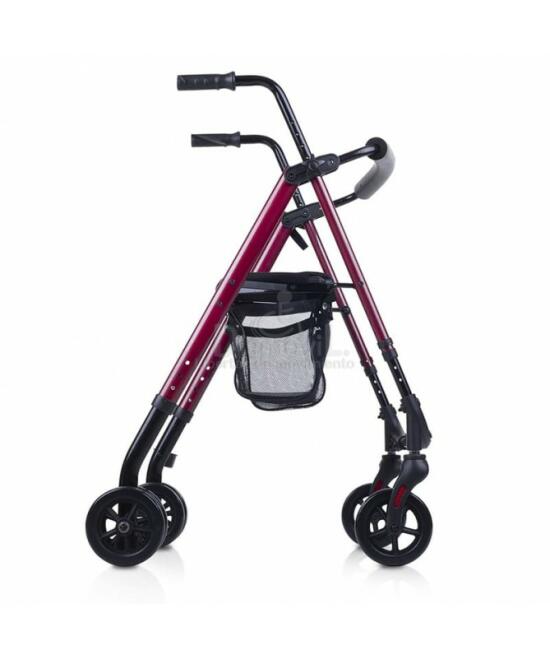 Rollator CR04 rojo freno presion vista lateral.jpg